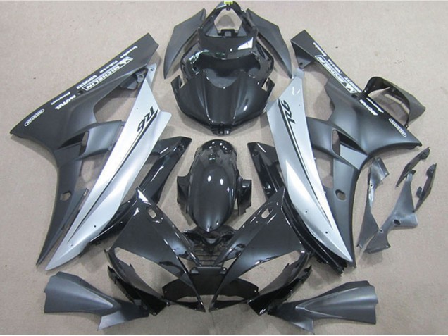 Carenagens Moto Yamaha YZF R6 2006-2007 - Preto Brilhante Preto Fosco Prata