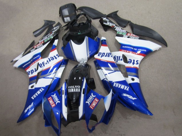 Carenagens Moto Yamaha YZF R6 2006-2007 - Branco Azul Vermelho Sterilgarda Volvo Fimer