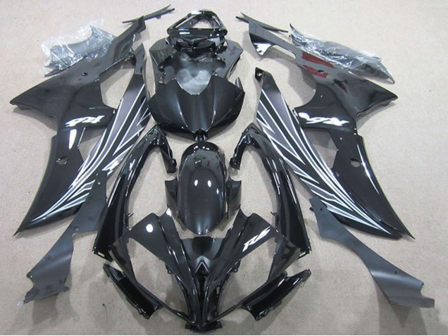 Carenagens Moto Yamaha YZF R6 2008-2016 - Preto Brilhante Branco Listra
