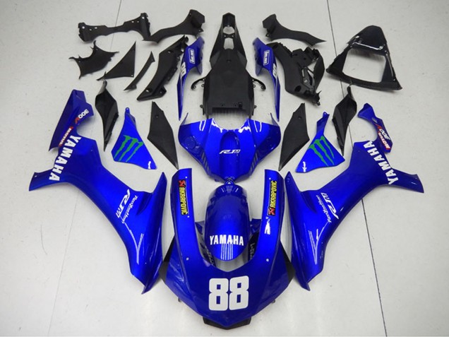 Carenagens Moto Yamaha YZF R1 2015-2019 - Azul Verde Monstro Akropovic