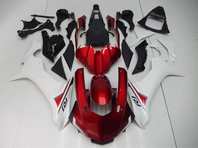 Carenagem Moto Yamaha YZF R1 2015-2019 - Branco Vermelho Preto