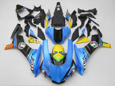Kits Carenagem Moto Yamaha YZF R1 2015-2019 - Azul Amarelo Tubarão
