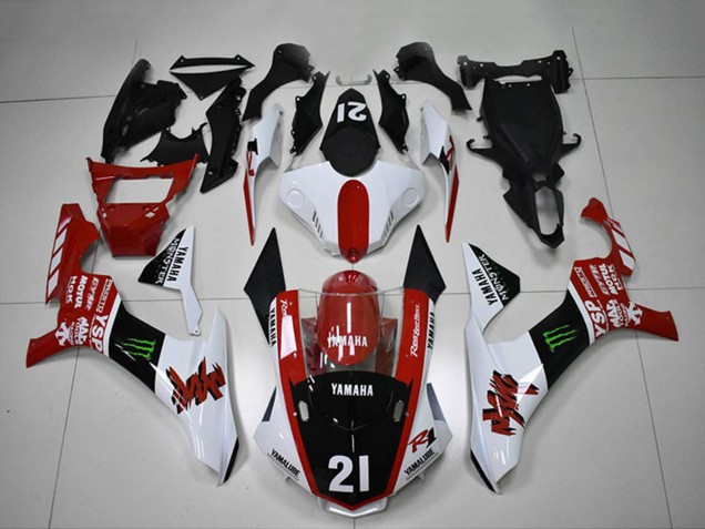 Carenagens Moto Yamaha YZF R1 2015-2019 - Branco Vermelho Preto Brilhante Verde Monstro Motul YSP