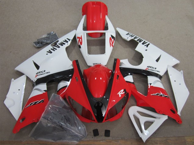 Carenagem Moto Yamaha YZF R1 1998-1999 - Branco Vermelho Preto