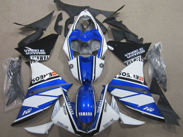 Carenagens Moto Yamaha YZF R1 2000-2001 - Branco Azul Preto ENEOS