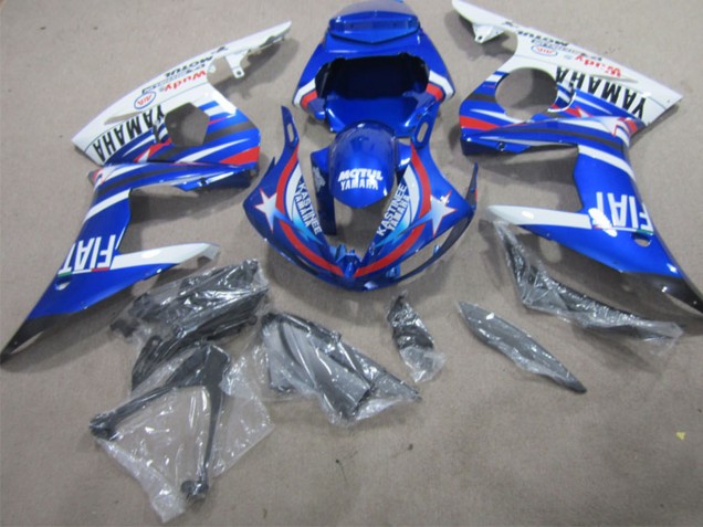Carenagens Moto Yamaha YZF R1 2002-2003 - Branco Azul Vermelho Motul Fiat