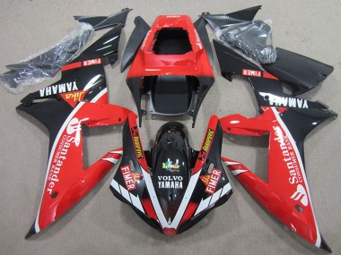 Carenagens Moto Yamaha YZF R1 2004-2006 - Vermelho Branco Preto Brilhante Santander