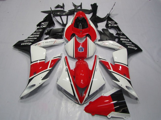 Carenagem Moto Yamaha YZF R1 2004-2006 - Branco Vermelho Preto