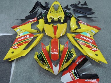 Carenagens Moto Yamaha YZF R1 2007-2008 - Amarelo Vermelho Preto Branco Cisne