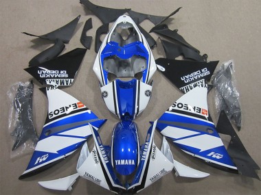 Carenagens Moto Yamaha YZF R1 2009-2011 - Branco Azul Preto ENEOS Yamalube M1 Semakin Didepan