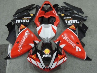 Carenagens Moto Yamaha YZF R1 2009-2011 - Vermelho Branco Preto Santander Vermelho