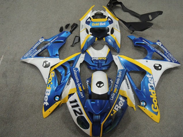 Carenagens Moto BMW S1000RR 2009-2014 - Branco Amarelo Azul OuroBet 112