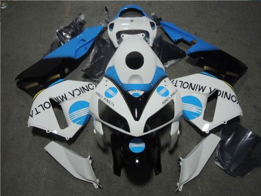 Carenagem Moto Honda CBR600RR 2005-2006 - Branco Azul Preto Brilhante Konica Minolta