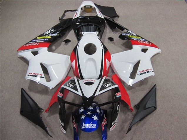 Carenagens Moto Honda CBR600RR 2005-2006 - Branco Vermelho Azul Preto Estrela Lee