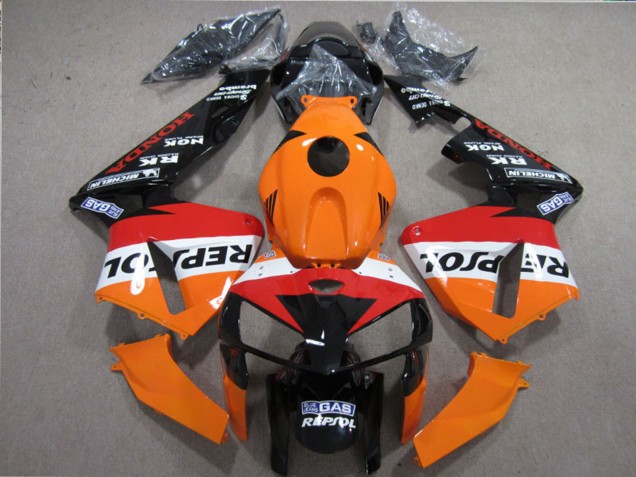 Kits Carenagens Moto Honda CBR600RR 2005-2006 - Laranja Branco Vermelho Preto Brilhante Repsol