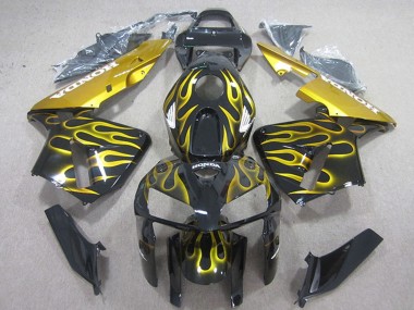 Carenagens Moto Honda CBR600RR 2005-2006 - Preto Brilhante Amarelo Chama