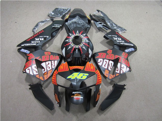 Carenagens Moto Honda CBR600RR 2005-2006 - Preto Fosco Valentino Rossi Repsol 46
