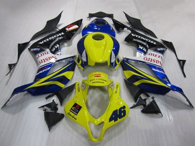 Carenagem Moto Honda CBR600RR 2007-2008 - Amarelo Azul Branco Preto Brilhante Nastro Azzurro