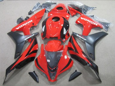 Carenagens Moto Honda CBR600RR 2007-2008 - Vermelho Preto Brilhante Preto Fosco