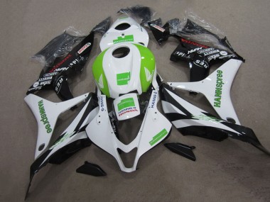 Kits Carenagem Moto Honda CBR600RR 2007-2008 - Branco Verde Preto Brilhante Hannspree