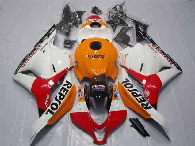 Kits Carenagens Moto Honda CBR600RR 2009-2012 - Laranja Branco Vermelho Preto Brilhante Repsol