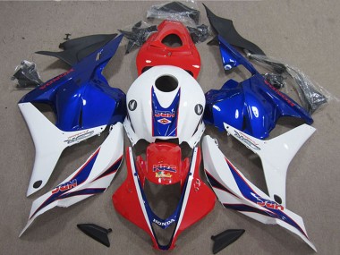 Carenagem Moto Honda CBR600RR 2009-2012 - Branco Vermelho Azul HRC