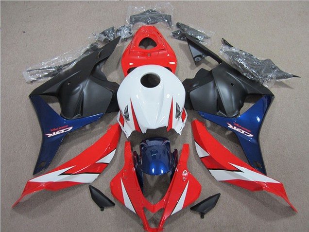 Carenagem Moto Honda CBR600RR 2009-2012 - Branco Vermelho Azul Preto Fosco