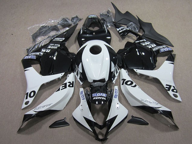 Kits Carenagem Moto Honda CBR600RR 2009-2012 - Branco Preto Brilhante Repsol
