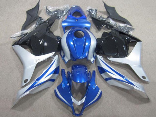 Carenagens Moto Honda CBR600RR 2009-2012 - Prata Azul Preto Brilhante Listra