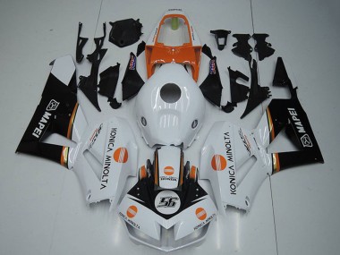 Carenagens Moto Honda CBR1000RR 2012-2016 - Branco Laranja Preto Brilhante Konica Minolta 56