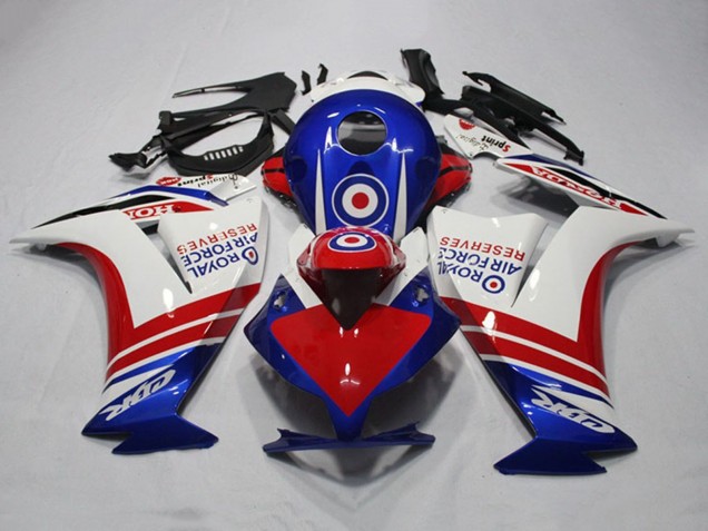 Carenagens Moto Honda CBR1000RR 2012-2016 - Branco Vermelho Azul Royal Air Force Reserves