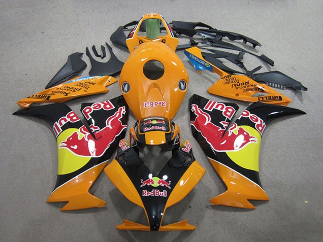 Carenagens Moto Honda CBR1000RR 2012-2016 - Laranja Amarelo Preto Brilhante Red Bull