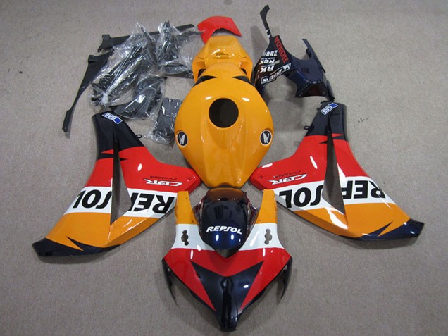 Kits Carenagens Moto Honda CBR1000RR 2008-2011 - Laranja Branco Vermelho Preto Brilhante Repsol