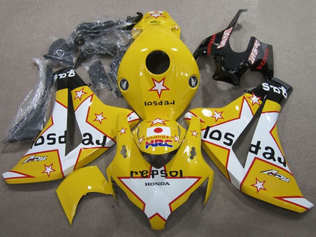 Carenagens Moto Honda CBR1000RR 2008-2011 - Amarelo Branco Preto Brilhante Star Repsol HRC