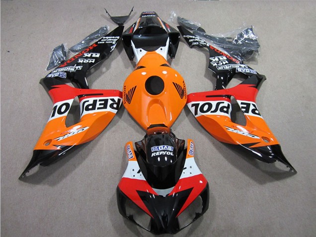 Kits Carenagens Moto Honda CBR1000RR 2006-2007 - Laranja Branco Vermelho Preto Brilhante Repsol