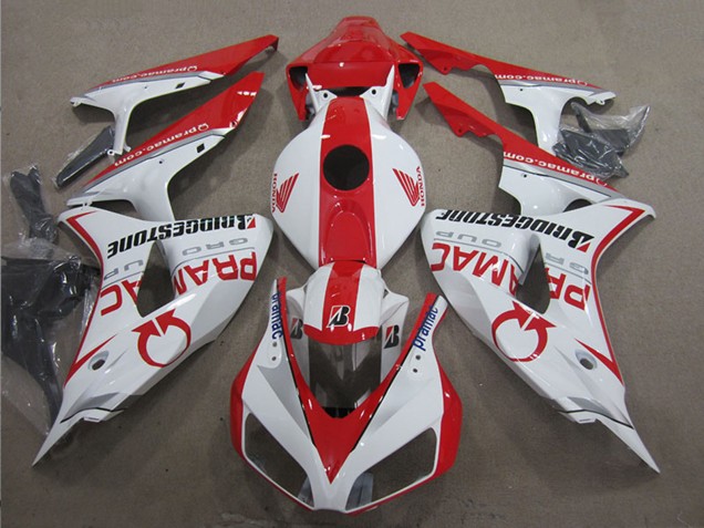 Carenagens Moto Honda CBR1000RR 2006-2007 - Branco Vermelho Pramac Bridgestone