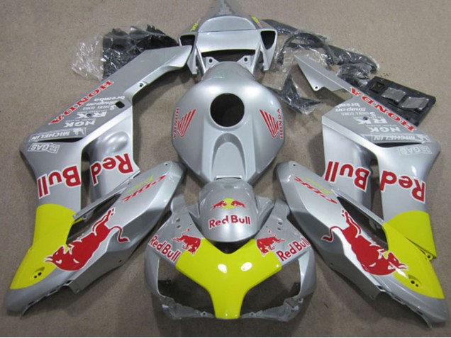 Carenagens Moto Honda CBR1000RR 2004-2005 - Prata Amarelo Red Bull