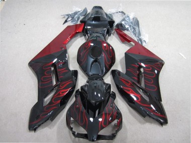 Carenagem Moto Honda CBR1000RR 2004-2005 - Preto Brilhante Vermelho Chama