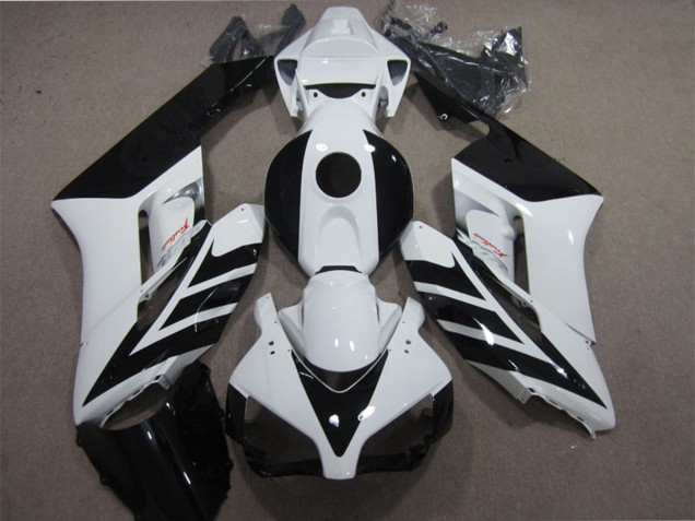 Carenagem Moto Honda CBR1000RR 2004-2005 - Branco Preto Brilhante Listra