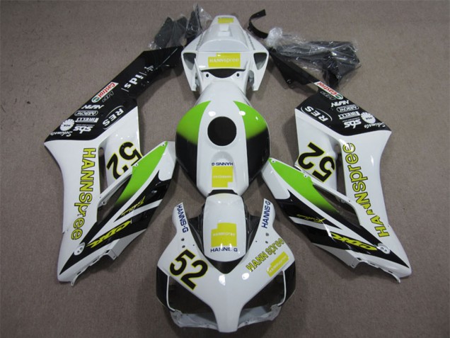 Carenagens Moto Honda CBR1000RR 2004-2005 - Branco Amarelo Verde Preto Brilhante Hannspree 52
