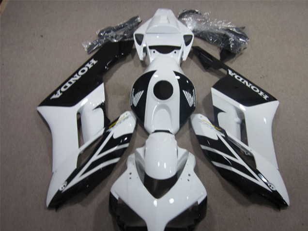 Carenagens Moto Honda CBR1000RR 2004-2005 - Branco Preto Brilhante Listra