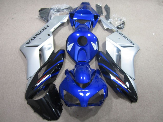 Carenagem Moto Honda CBR1000RR 2004-2005 - Prata Azul Preto Brilhante