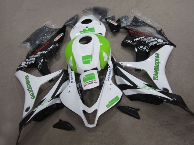 Carenagens Moto Honda CBR1000RR 2004-2005 - Branco Verde Preto Brilhante Hannspree