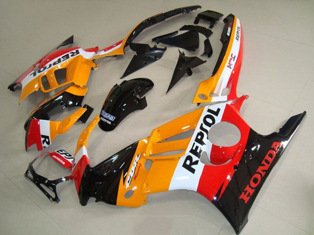 Carenagens Moto Honda CBR600 F3 1995-1996 - Laranja Branco Preto Brilhante Repsol