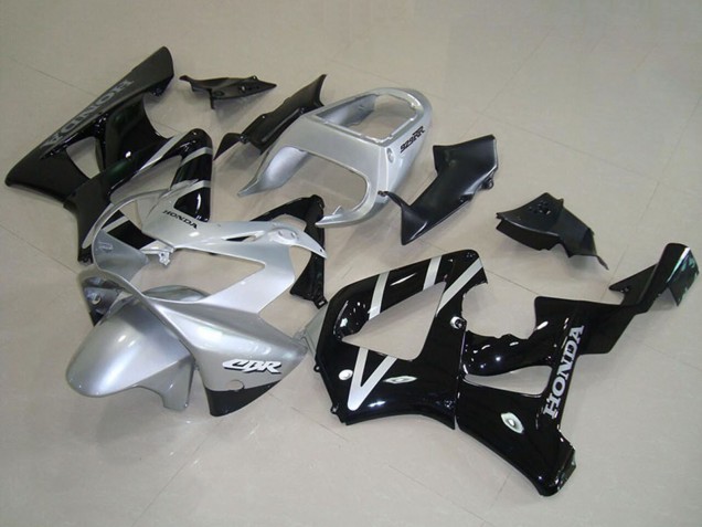 Carenagens Moto Honda CBR900RR 929 2000-2001 - Prata Preto Brilhante