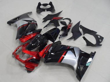Carenagens Moto Kawasaki ZX250R 2008-2012 - Vermelho Prata Preto Brilhante
