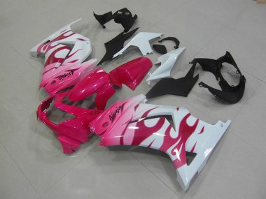 Carenagens Moto Kawasaki ZX250R 2008-2012 - Branco Rosa Chama