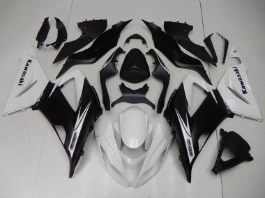 Kits Carenagens Moto Kawasaki ZX6R 2013-2018 - Branco Preto Fosco