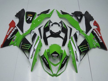 Carenagens Moto Kawasaki ZX6R 2013-2018 - Verde Branco Preto Vermelho Monstro