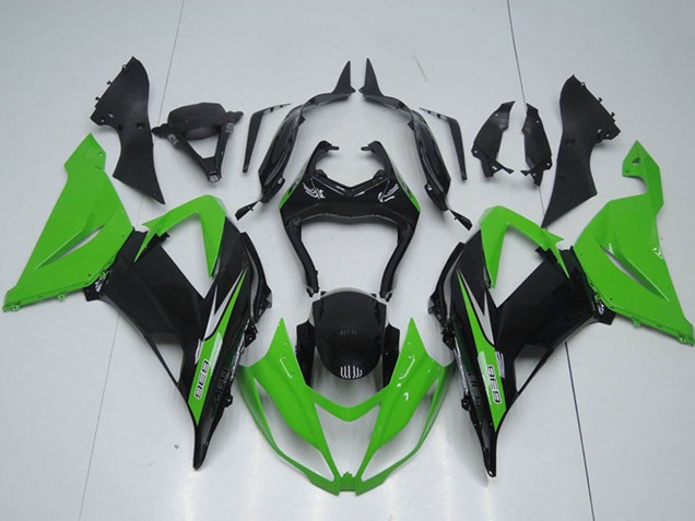 Kits Carenagens Moto Kawasaki ZX6R 2013-2018 - Verde Preto Brilhante